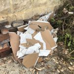 pile of asbestos materials removed from building